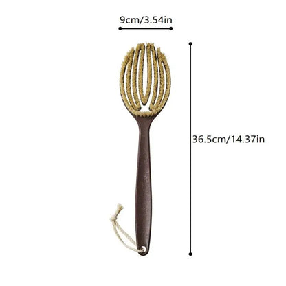 Bath Shower Brush Bathing Brush Dry Skin Body Soft Natural Bristle Massager Care Tool Soft Natural Bristle PE Handle