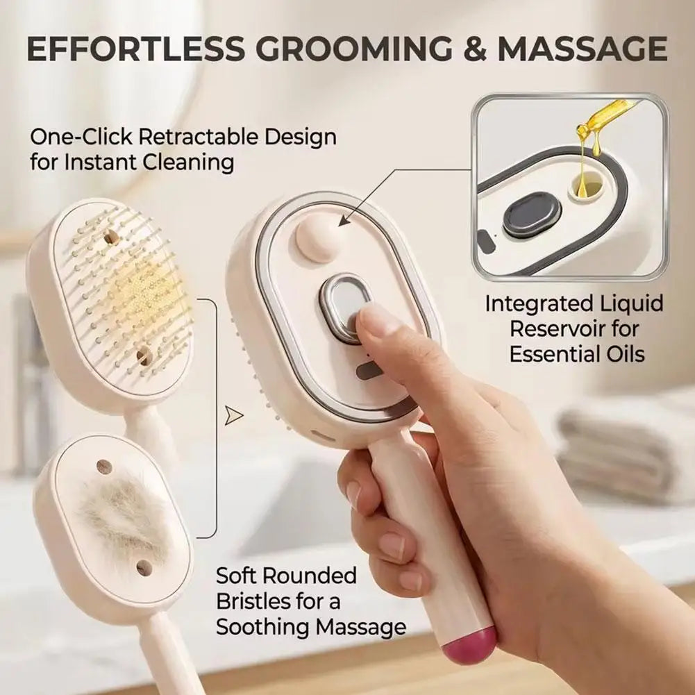 Electric Spray Comb Set Airbag Massage Comb Essential Oil Atomization Care Self Cleaning Anti Static Wrapping Hair Comb