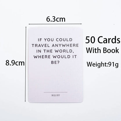 Mindful Talk Board Game 50 Cards Ice Breaker Social Gathering Closer Friends Funny and Meaningful Party Game