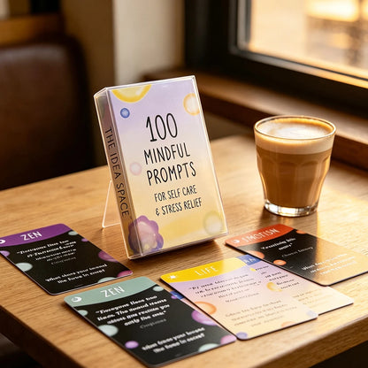 100 Mindful Prompts Cards Self Care Stress Relief Affirmation Cards Mindfulness Meditation Therapy Cards for Relaxation Daily