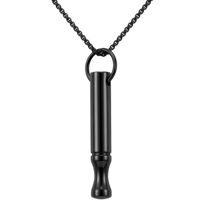 Mindfulness Breathing Necklace Meditation Pendants Stainless Steel Smoking Cessation Aid Anti Anxiety and Stress Relief Whistle