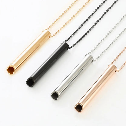 528Hz Meditation Whistle Breathing Decompression Whistles Stainless Steel Mindfulness Pendant Sound Healing Musical Instruments