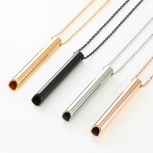 528Hz Meditation Whistle Breathing Decompression Whistles Stainless Steel Mindfulness Pendant Sound Healing Musical Instruments