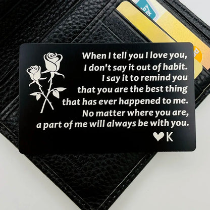 Christmas Gifts for Men  Engraved Wallet Insert Gifts for Boyfriend Husband Anniversary Deployment Gifts, Long Distance Gifts