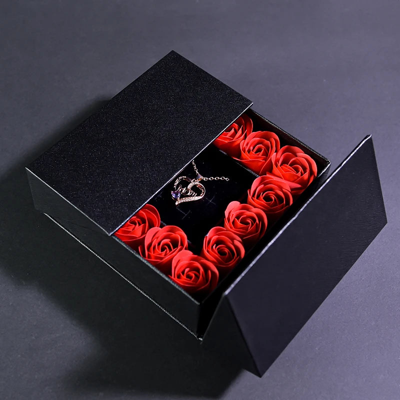 Gifts for Women Jewelry Pendant Necklace /w Soap Eternal Rose Gift Box Mother's Day Necklace Jewelry Wedding Anniversary Gifts